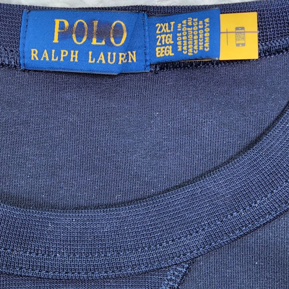 Polo Ralph Lauren Navy Blue Crewneck Sweatshirt 2XLT Embroidered‎ Pony Logo